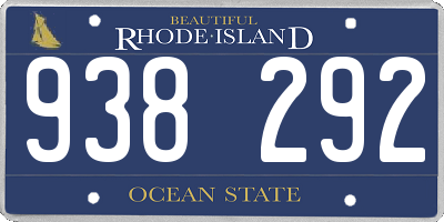 RI license plate 938292