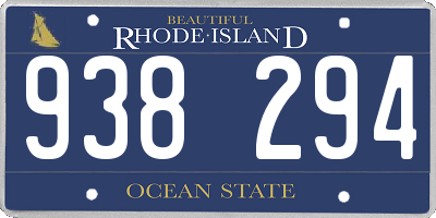 RI license plate 938294