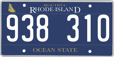 RI license plate 938310