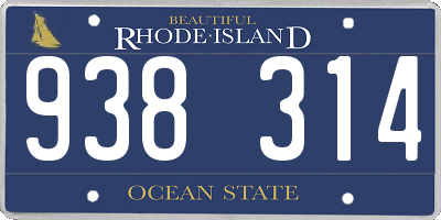 RI license plate 938314