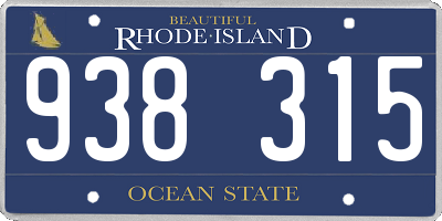 RI license plate 938315