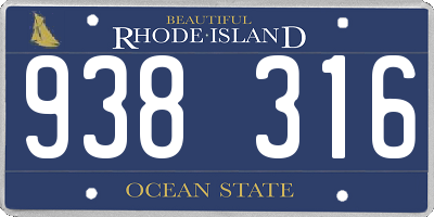 RI license plate 938316