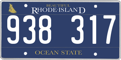 RI license plate 938317