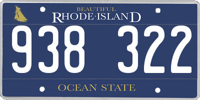 RI license plate 938322