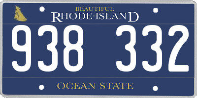 RI license plate 938332