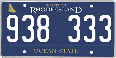 RI license plate 938333