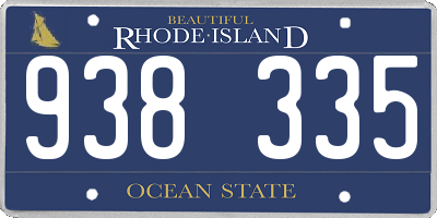 RI license plate 938335
