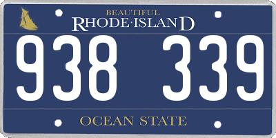 RI license plate 938339