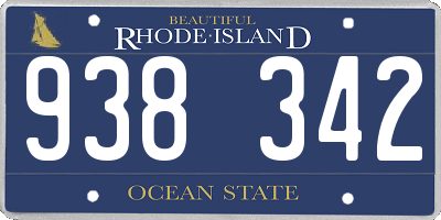 RI license plate 938342