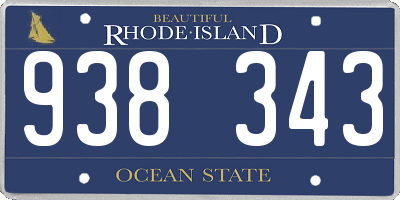 RI license plate 938343