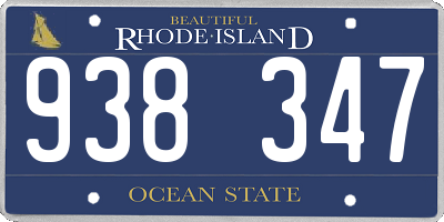 RI license plate 938347