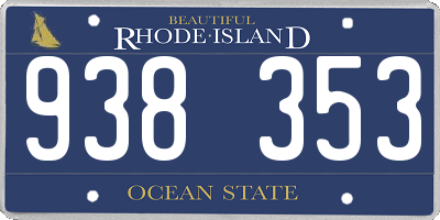 RI license plate 938353