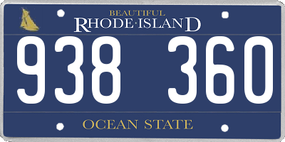 RI license plate 938360
