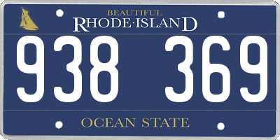 RI license plate 938369