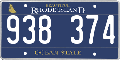RI license plate 938374