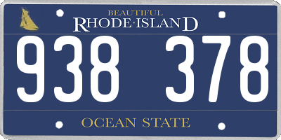 RI license plate 938378