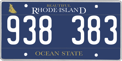 RI license plate 938383