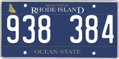 RI license plate 938384