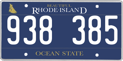 RI license plate 938385