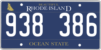 RI license plate 938386