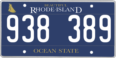 RI license plate 938389