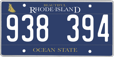 RI license plate 938394
