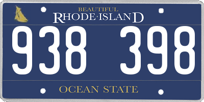 RI license plate 938398