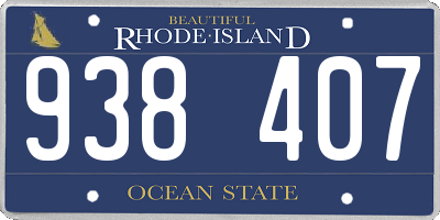 RI license plate 938407