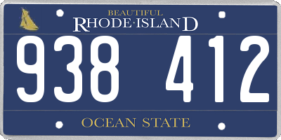 RI license plate 938412