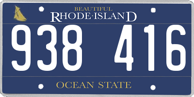 RI license plate 938416