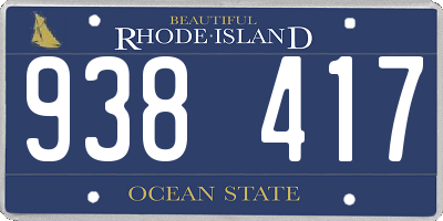RI license plate 938417