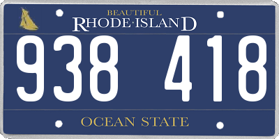 RI license plate 938418