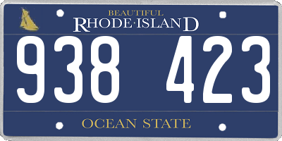 RI license plate 938423