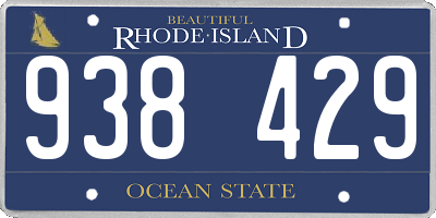 RI license plate 938429