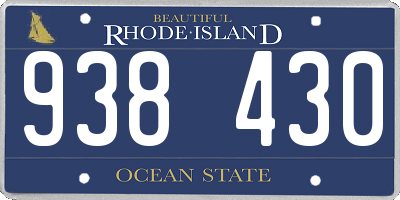 RI license plate 938430