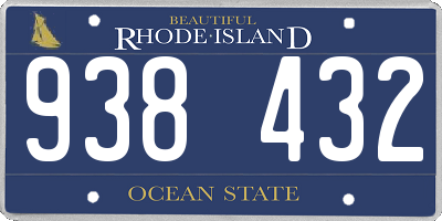 RI license plate 938432