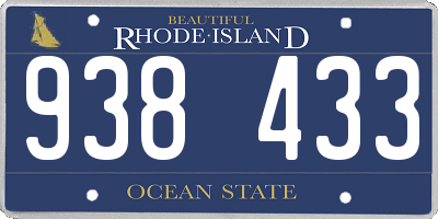 RI license plate 938433