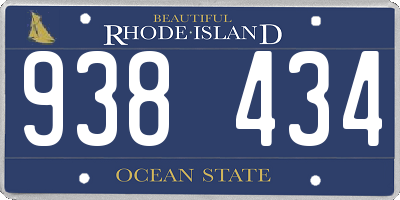 RI license plate 938434