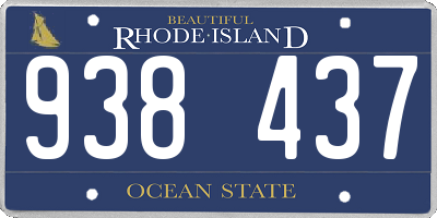 RI license plate 938437