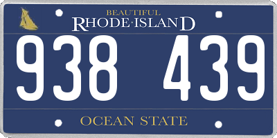 RI license plate 938439