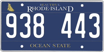 RI license plate 938443