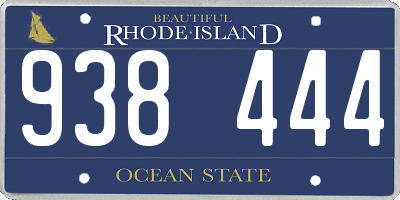 RI license plate 938444