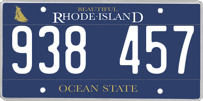 RI license plate 938457