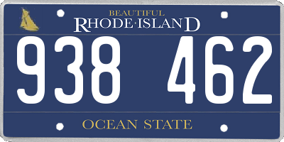 RI license plate 938462