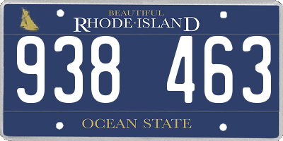RI license plate 938463