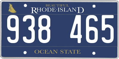 RI license plate 938465