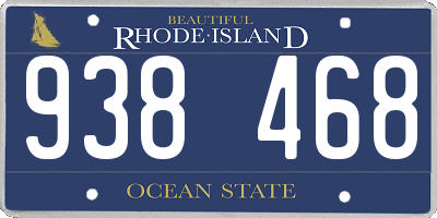 RI license plate 938468