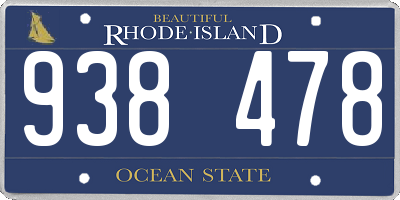 RI license plate 938478