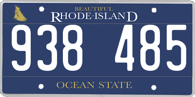 RI license plate 938485