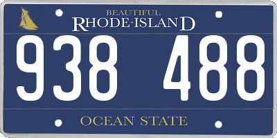 RI license plate 938488
